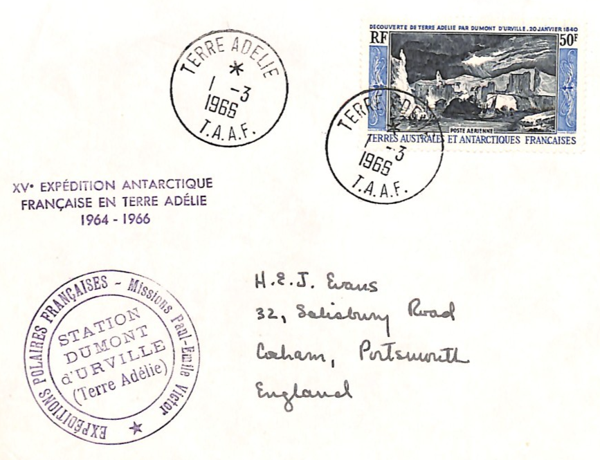 TAAF France Cols 50f LANDFALL (1965) Cover 1966 ANTARCTIC EXPEDITION Polar WZ289 - Image 7