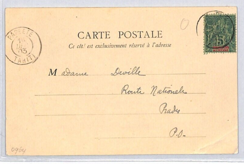 TAHITI Postcard *PAPENOO* PPC French Polynesia OCEANIE 1903 France Cols YF60 - Image 3