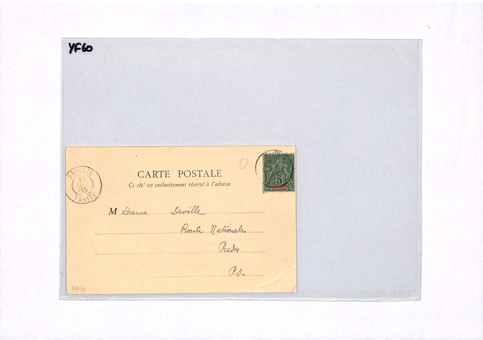 TAHITI Postcard *PAPENOO* PPC French Polynesia OCEANIE 1903 France Cols YF60 - Image 6