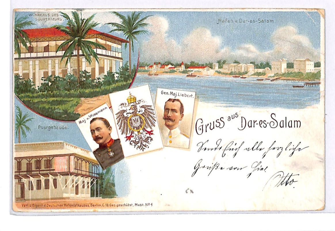 TANGANYIKA GEA Gruss Aus *Dar-es-Salaam* Postcard 1898 GERMAN EAST AFRICA WK41 - Image 4