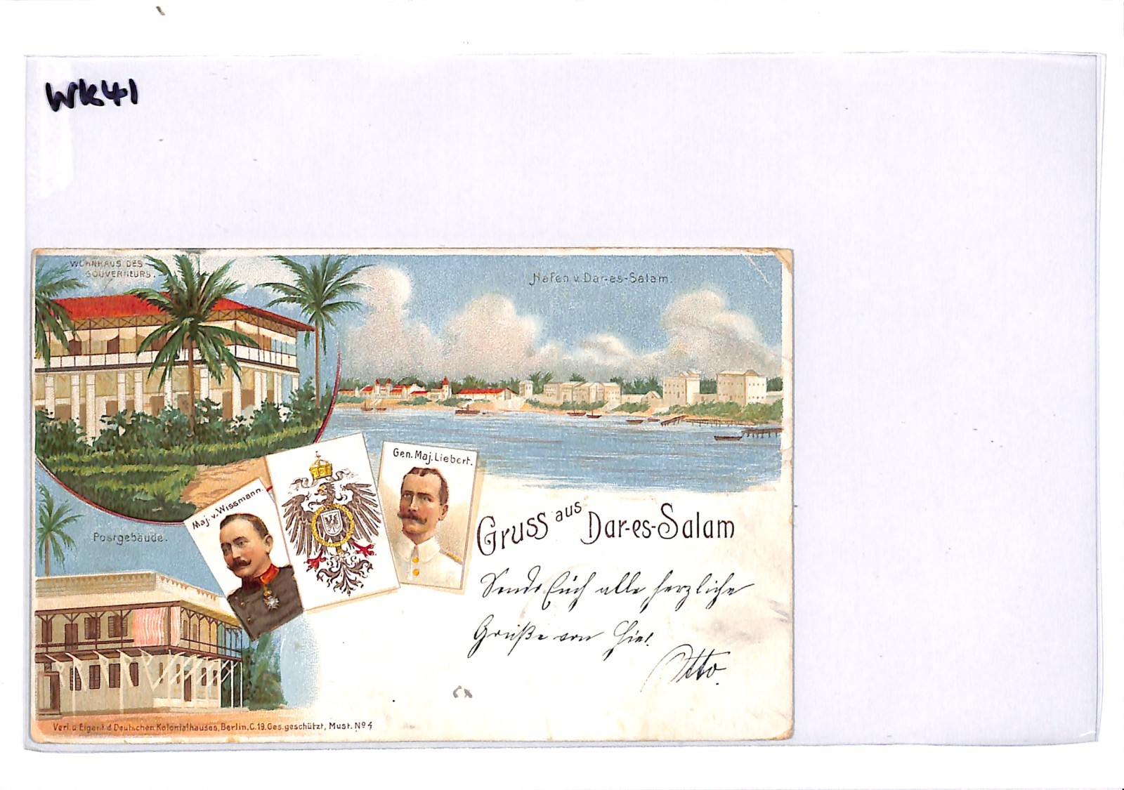 TANGANYIKA GEA Gruss Aus *Dar-es-Salaam* Postcard 1898 GERMAN EAST AFRICA WK41 - Image 7