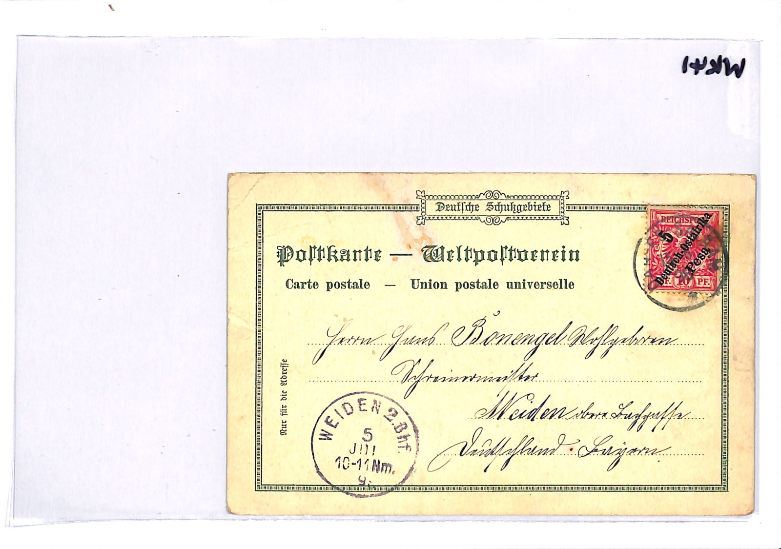 TANGANYIKA GEA Gruss Aus *Dar-es-Salaam* Postcard 1898 GERMAN EAST AFRICA WK41 - Image 8