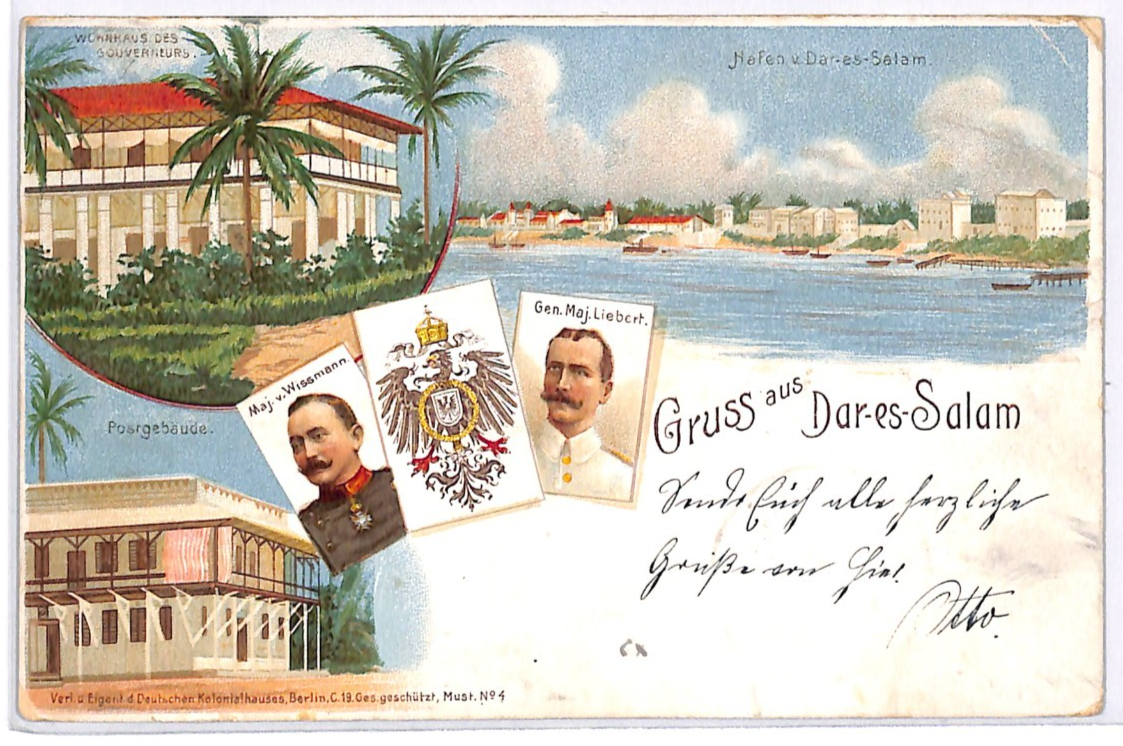 TANGANYIKA GEA Gruss Aus *Dar-es-Salaam* Postcard 1898 GERMAN EAST AFRICA WK41