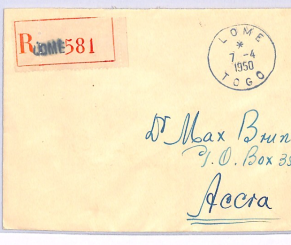 TOGO Air HIGH VALUE Cover 1950 Lome Reg 100Fr AEROPLANE Block{4} Gold Coast XH93 - Image 5