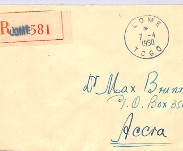 TOGO Air HIGH VALUE Cover 1950 Lome Reg 100Fr AEROPLANE Block{4} Gold Coast XH93 - Image 9
