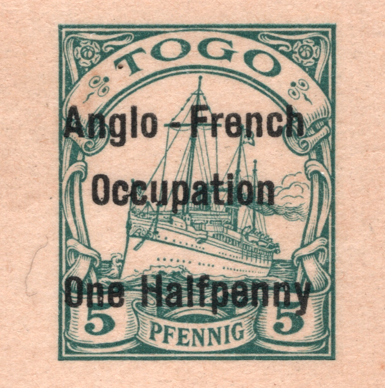 TOGO (Germany Cols) WW1 *OCCUPATION* Stationery Reply Card 5pf/½d YACHT Die WO29