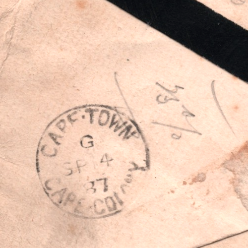 TRANSVAAL ZAR Mourning Cover 6d 2d Africa 8d Rate Jo'burg 1887 CDS Cardiff WD197 - Image 8