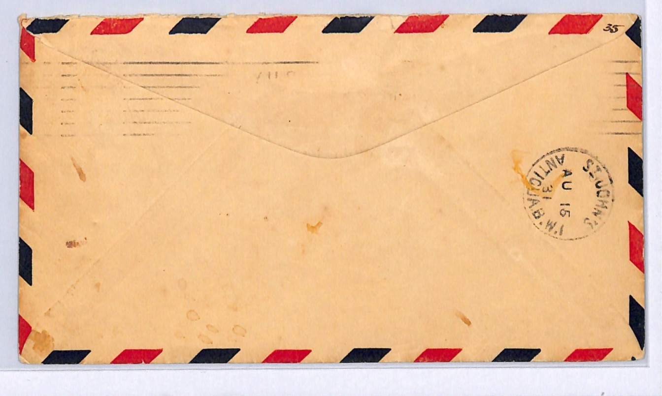TRINIDAD & TOBAGO KGV 1931 Cover DORNIER *Do.X* St Johns Air Mail Antigua WM391 - Image 3