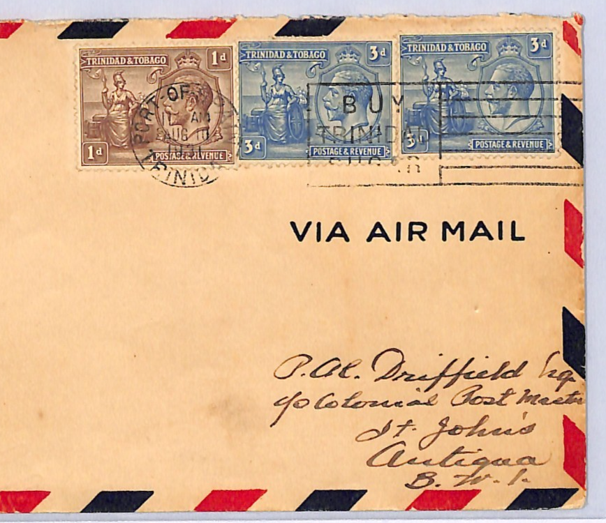 TRINIDAD & TOBAGO KGV 1931 Cover DORNIER *Do.X* St Johns Air Mail Antigua WM391 - Image 4