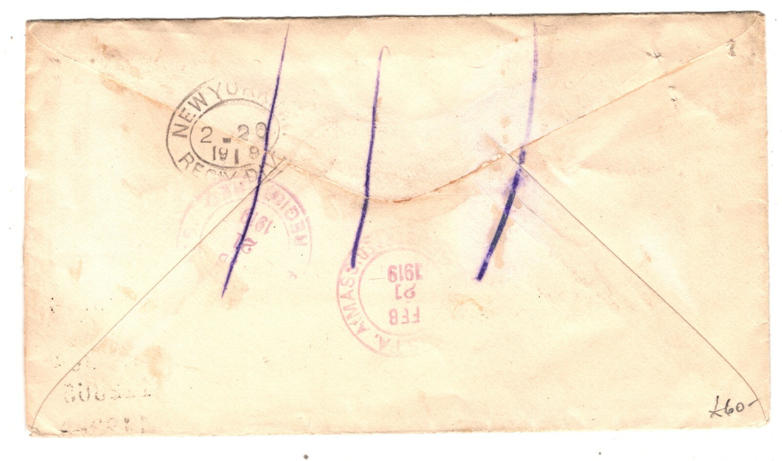 TRINIDAD & TOBAGO *WAR TAX* KGV Cover Registered Overprints USA 1919 PB263 - Image 4