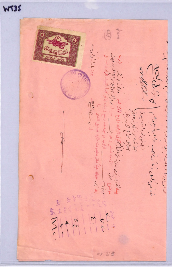 TURKEY *AIR FUND* 5g Stamp c1926 BIPLANE Revenue Document PHOTO Passport? WT35 - Image 6