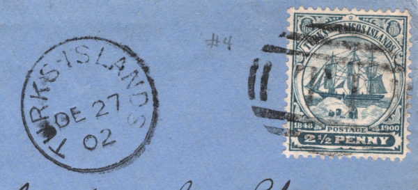 TURKS & CAICOS KEVII 2½d SHIP Cover 1902 Maritime St Louis USA {samwells}YD310