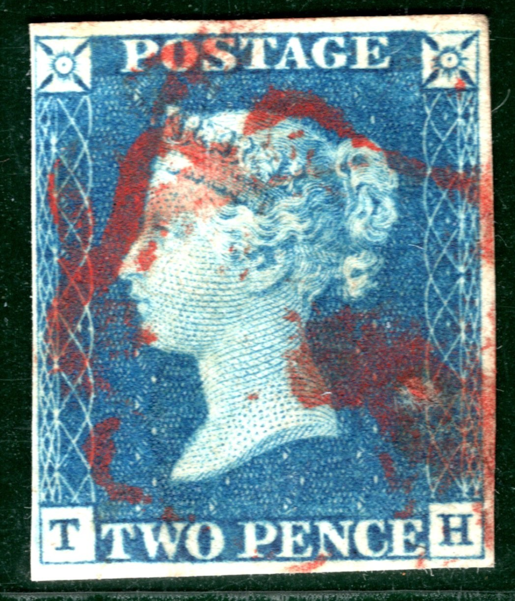 TWO PENCE BRIGHT BLUE GB 1840 QV SG.5 2d Plate 1 (TH) Spec DS6a Cat £1,400 SBR22