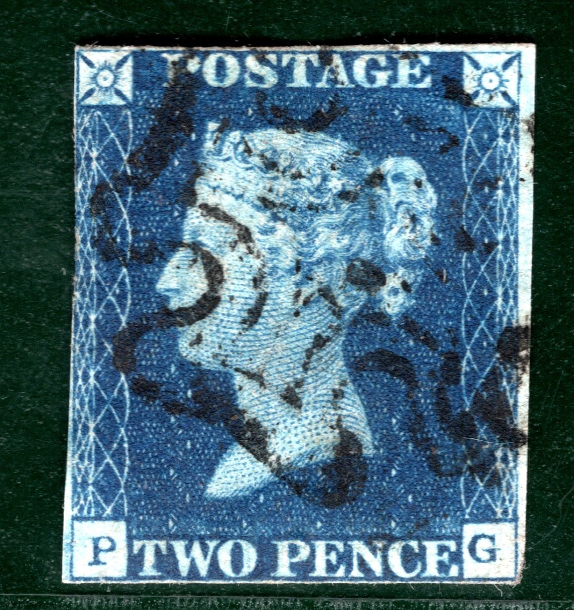 TWO PENCE DEEP BLUE GB 1840 QV Stamp SG.4 2d Plate 1 (PG) DS1 Cat £1,200- YOR155 - Image 5