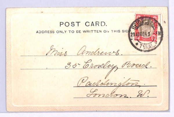 Transvaal BOER WAR Postcard BRITISH *LOOK-OUT POST* Real Photo Used 1904 XV18 - Image 4