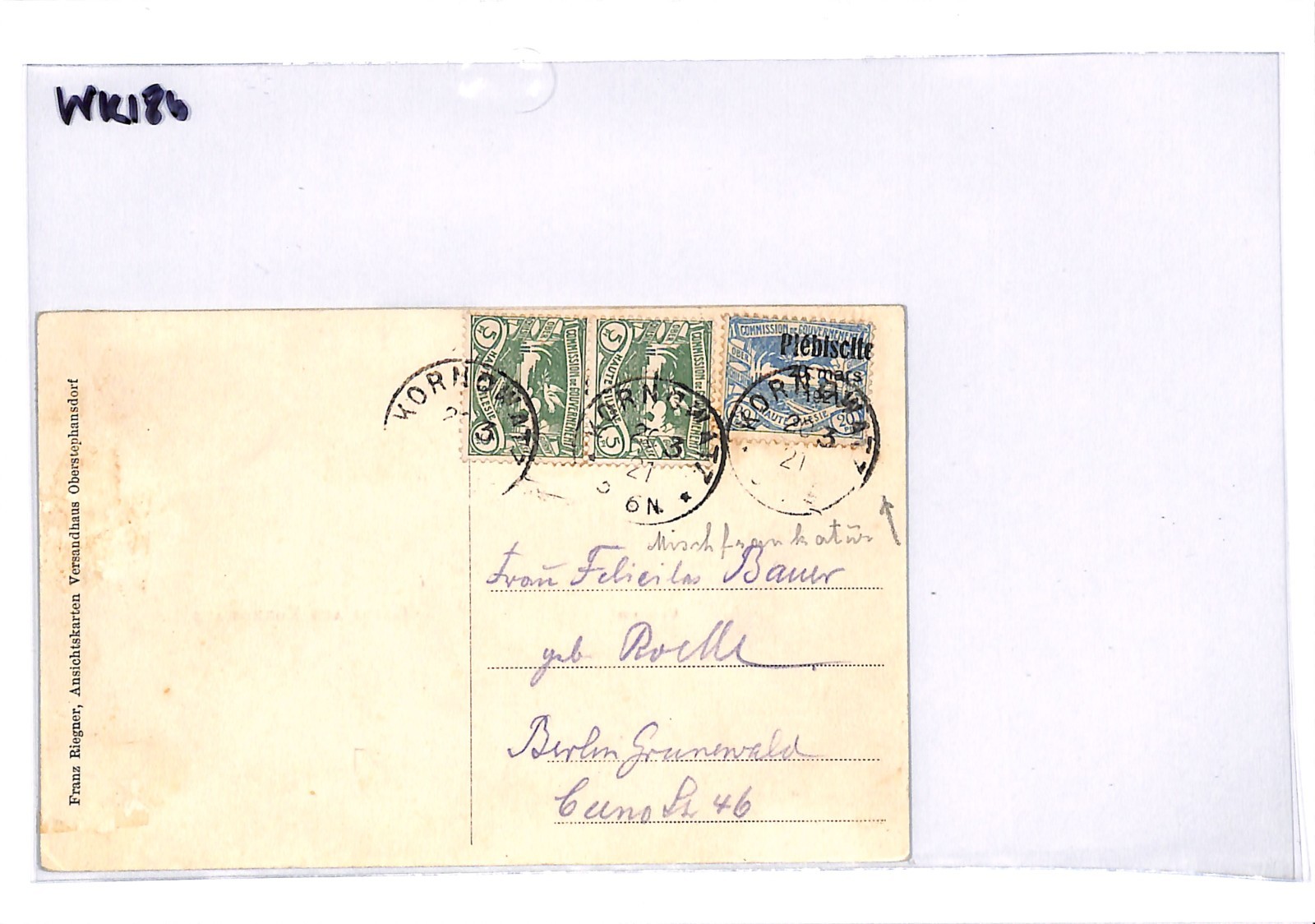 UPPER SILESIA *Plebiscite* O/p VARIETY 1921 Poland/Germany Card KORNOWATZ WK186 - Image 12