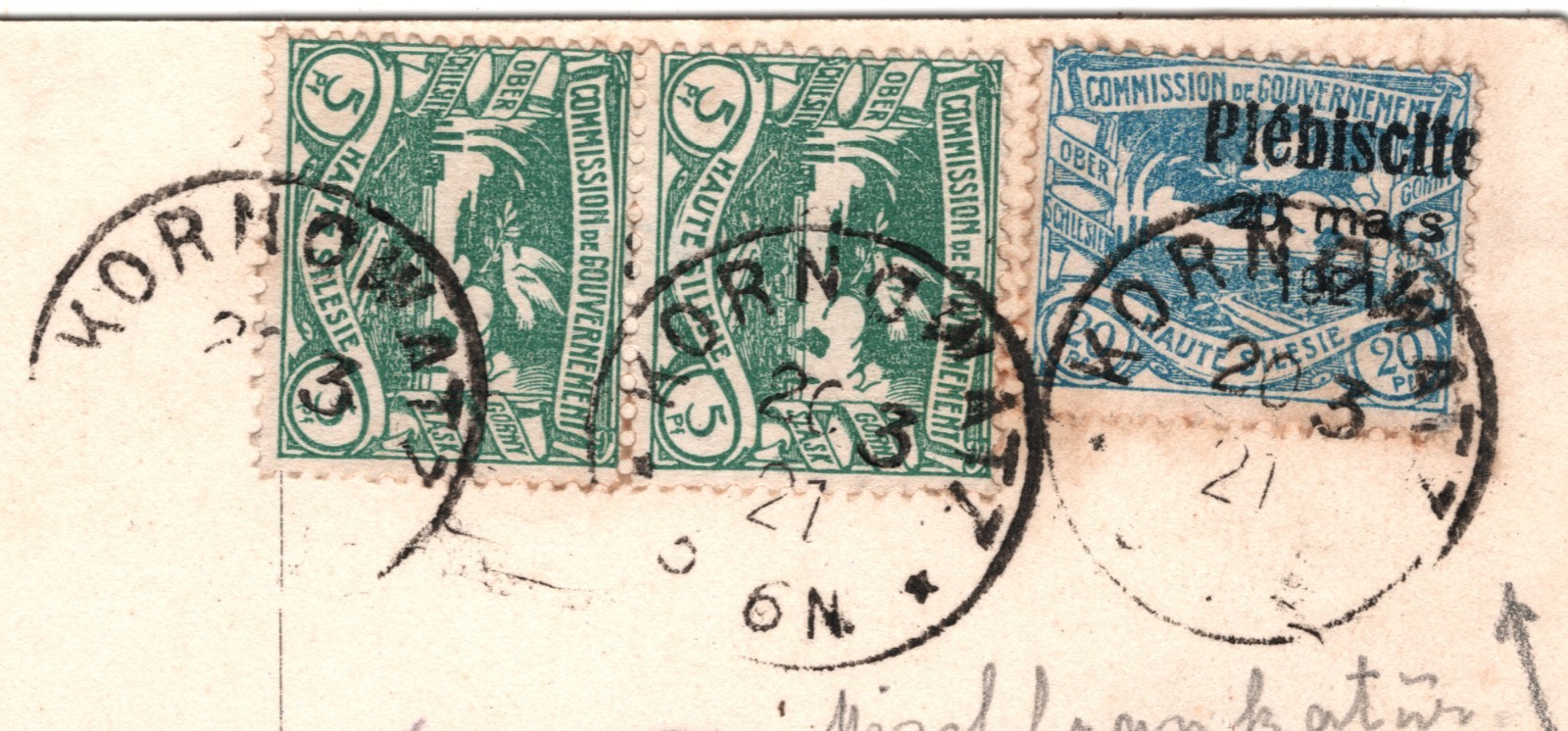 UPPER SILESIA *Plebiscite* O/p VARIETY 1921 Poland/Germany Card KORNOWATZ WK186 - Image 7