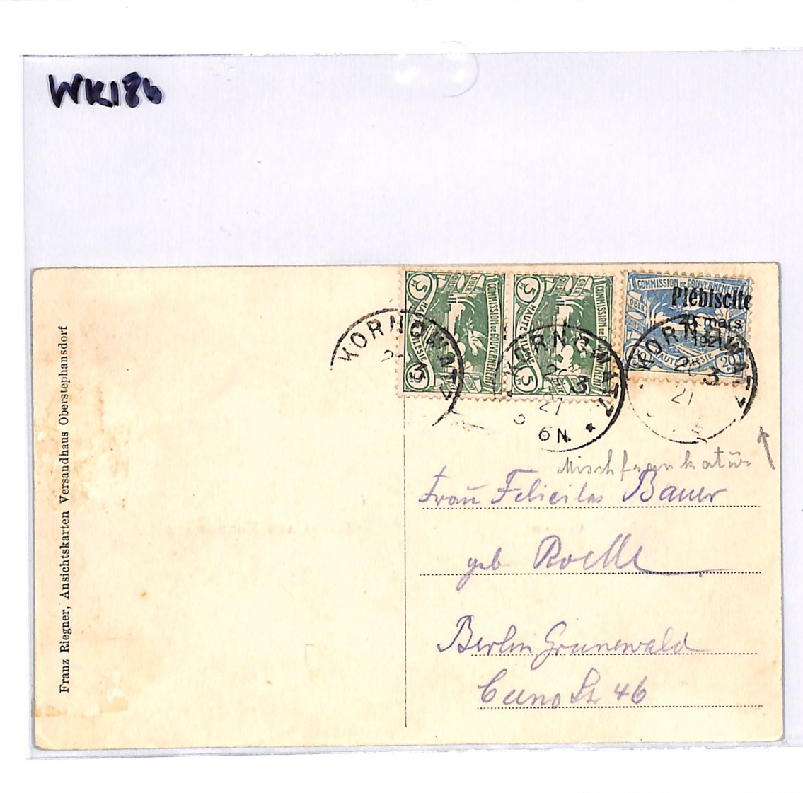 UPPER SILESIA *Plebiscite* O/p VARIETY 1921 Poland/Germany Card KORNOWATZ WK186 - Image 10