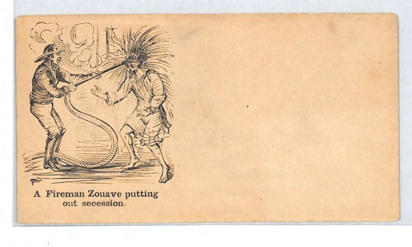 US CIVIL WAR Stationery Illustrated Caricature *FIREMAN ZOUAVE* USA Unused XT218 - Image 4