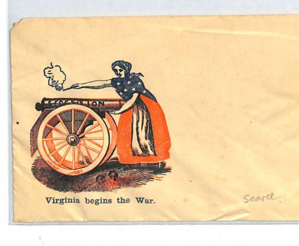 US CIVIL WAR Stationery Illustrated Patriotic *VIRGINIA BEGINS WAR* Unused XT227 - Image 3