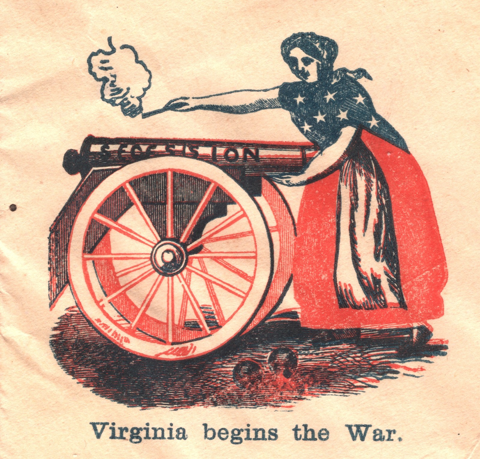 US CIVIL WAR Stationery Illustrated Patriotic *VIRGINIA BEGINS WAR* Unused XT227