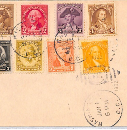 USA 1932 FDC *WASHINGTON BICENTENNIAL* Set{12} DC Duplex First Day Cover YH416 - Image 5