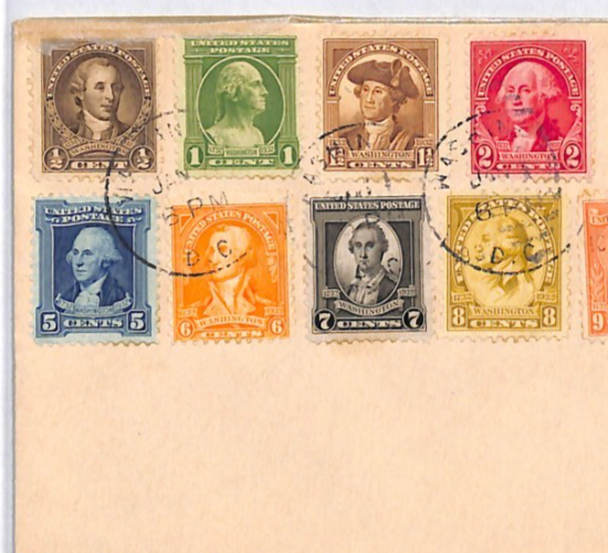 USA 1932 FDC *WASHINGTON BICENTENNIAL* Set{12} DC Duplex First Day Cover YH416 - Image 7