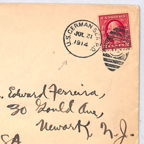 USA ADVERT *Hamburg America Line* Cover 1914 GERMAN SEA PO Duplex MARITIME YH362 - Image 4