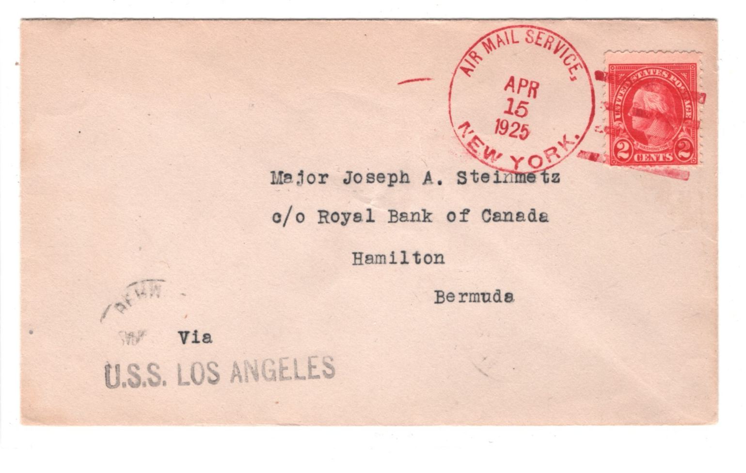 USA AIRSHIP *LOS ANGELES* Cover 1925 Air Mail BERMUDA (Zeppelin LZ.126) KZ139 - Image 4