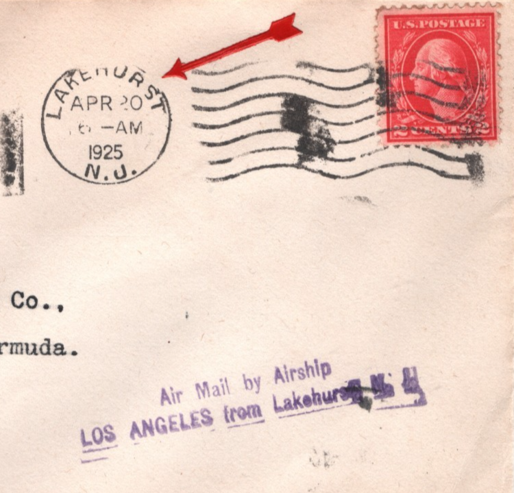 USA AIRSHIP *LOS ANGELES* Cover (LZ.126) Air Mail 1925 BERMUDA (Zeppelin) KZ138