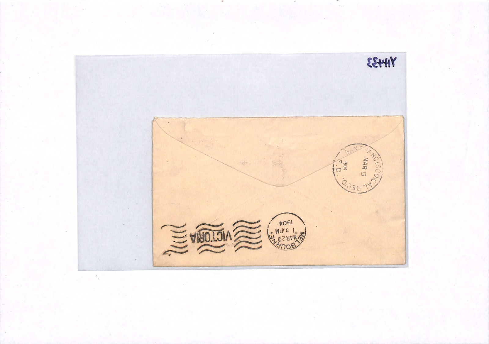 USA AUSTRALIA MAIL Cover *Fresno* California 5c Rate 1904 Melbourne YH433 - Image 13