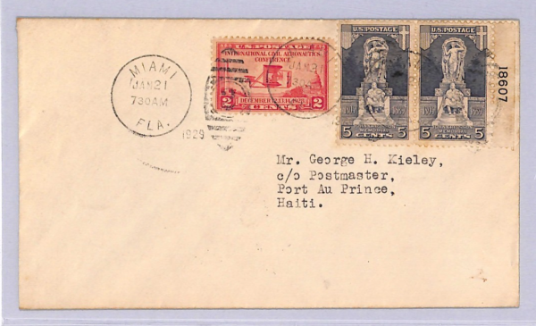 USA Air 1929 Cover 2c Aeronautics PAA FIRST FLIGHT Miami-Haiti MULLER #261 WT135 - Image 4