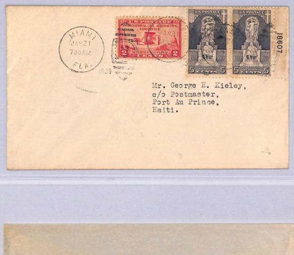 USA Air 1929 Cover 2c Aeronautics PAA FIRST FLIGHT Miami-Haiti MULLER #261 WT135 - Image 7