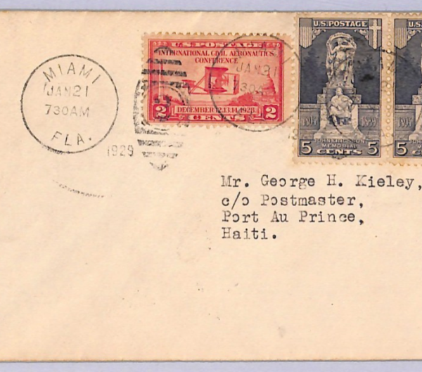 USA Air 1929 Cover 2c Aeronautics PAA FIRST FLIGHT Miami-Haiti MULLER #261 WT135