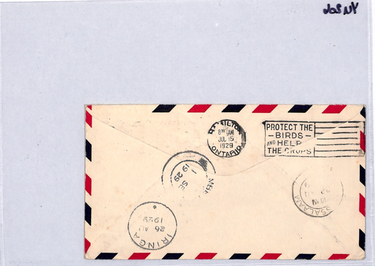 USA Air 1929 Cover FIRST FLIGHT Detroit Toronto 9c Forward *Tanganyika* YU206 - Image 11