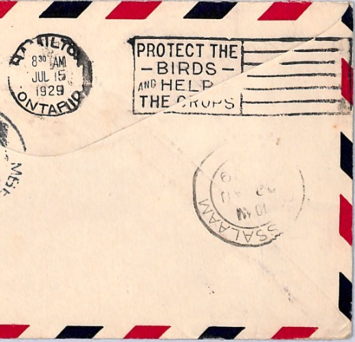 USA Air 1929 Cover FIRST FLIGHT Detroit Toronto 9c Forward *Tanganyika* YU206 - Image 5