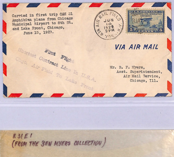 USA Air 1929 Cover *FLYING BOAT* FIRST FLIGHT Chicago Airport-Lake Front WT137 - Image 5