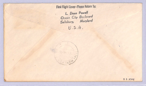 USA Air 1948 Cover FIRST FLIGHT MUNICH NY Field Salisbury MD Signed PILOT WT130 - Image 4