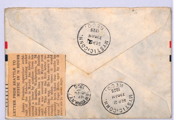 USA Air Mail 1925 Cover Seattle RECORD *MYSTIC* FLIGHT (76 Hours) NEWSPAPER XA32 - Image 5