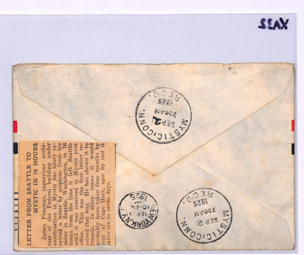USA Air Mail 1925 Cover Seattle RECORD *MYSTIC* FLIGHT (76 Hours) NEWSPAPER XA32 - Image 9