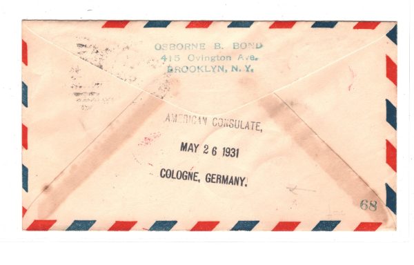 USA Air Mail 1931 Card CATAPULT MAIL *Europa* Germany Cologne US CONSULATE KZ372 - Image 5