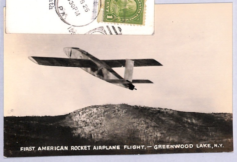 USA Airmail *ROCKET AIRPLANE* Pair Postcards{2} 1936 FIRST FLIGHT Signed YU205 - Image 5