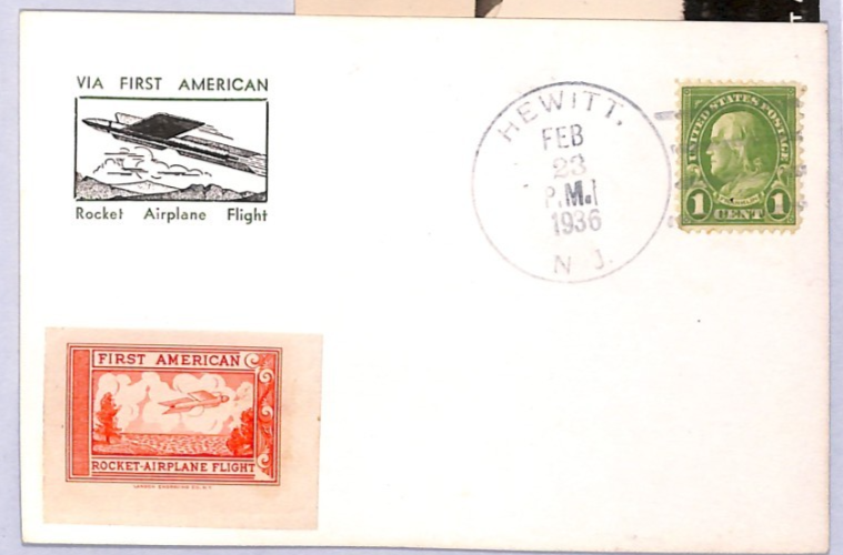 USA Airmail *ROCKET AIRPLANE* Pair Postcards{2} 1936 FIRST FLIGHT Signed YU205 - Image 6