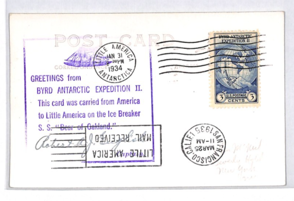USA BYRD Postcard ANTARCTIC EXPEDITION 1934 Portrait AEROPLANE Ice-Breaker XU282 - Image 3