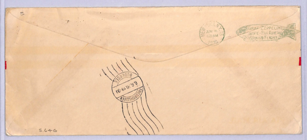 USA #C14 Cover GRAF ZEPPELIN $1.30 Plate Air 1930 PAN AMERICA ROUND FLIGHT WT106 - Image 4