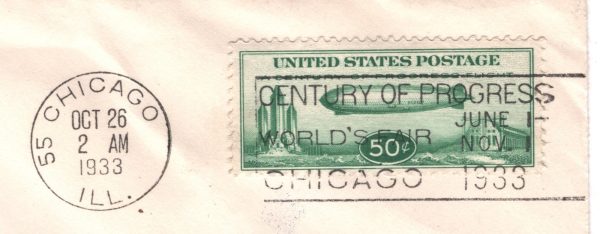 USA #C18 50c Air 1933 FDC Eckener Illustrated CHICAGO EXHIBITION Cover WT107 - Image 4