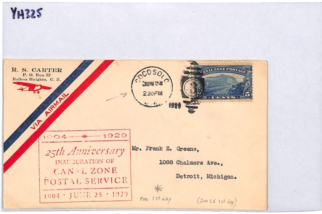 USA CANAL ZONE 1929 FDC 5c Gaillard Cut AIR Cover *PRE-ISSUE DATE* Usage? YH325 - Image 15