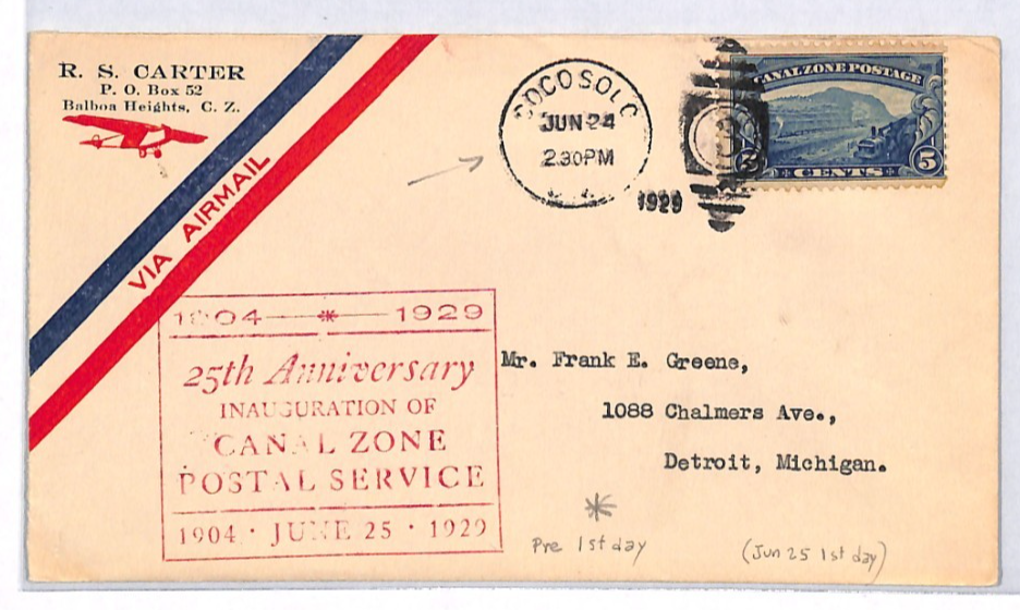 USA CANAL ZONE 1929 FDC 5c Gaillard Cut AIR Cover *PRE-ISSUE DATE* Usage? YH325 - Image 7