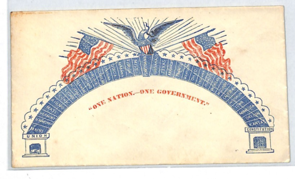 USA CIVIL WAR Stationery Illustrated *ONE NATION* Unused STATES ARCH EAGLE XT190 - Image 3