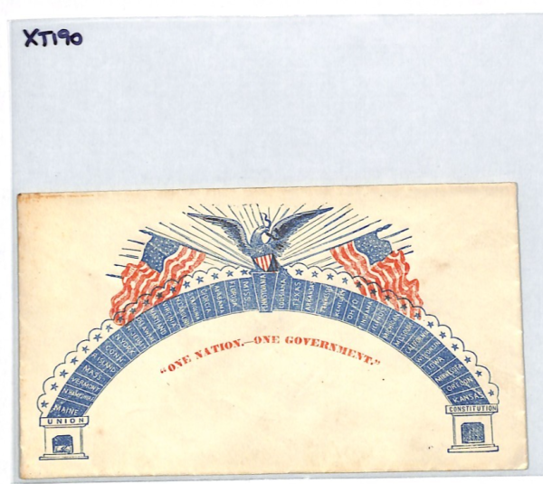 USA CIVIL WAR Stationery Illustrated *ONE NATION* Unused STATES ARCH EAGLE XT190 - Image 5